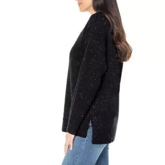 Well Worn Women's Soft Stretch Nep Yarn Sweater, Black, Size XL - Picture 2 of 3